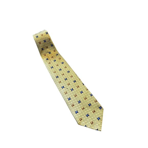 Ermengildo‎ Zegna Geometric Squared Gold Orange Blue - Picture 1 of 4